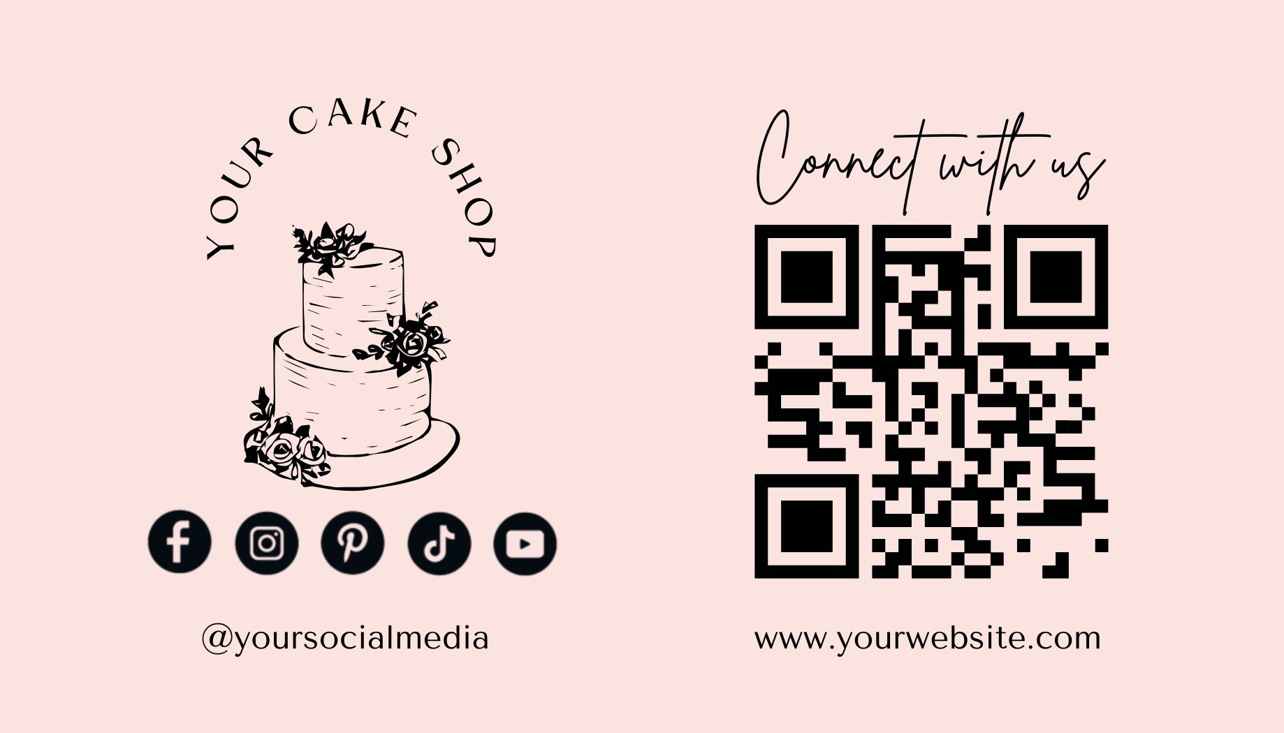 Bakery theme business cards with QR Code and Social icons product image (2)