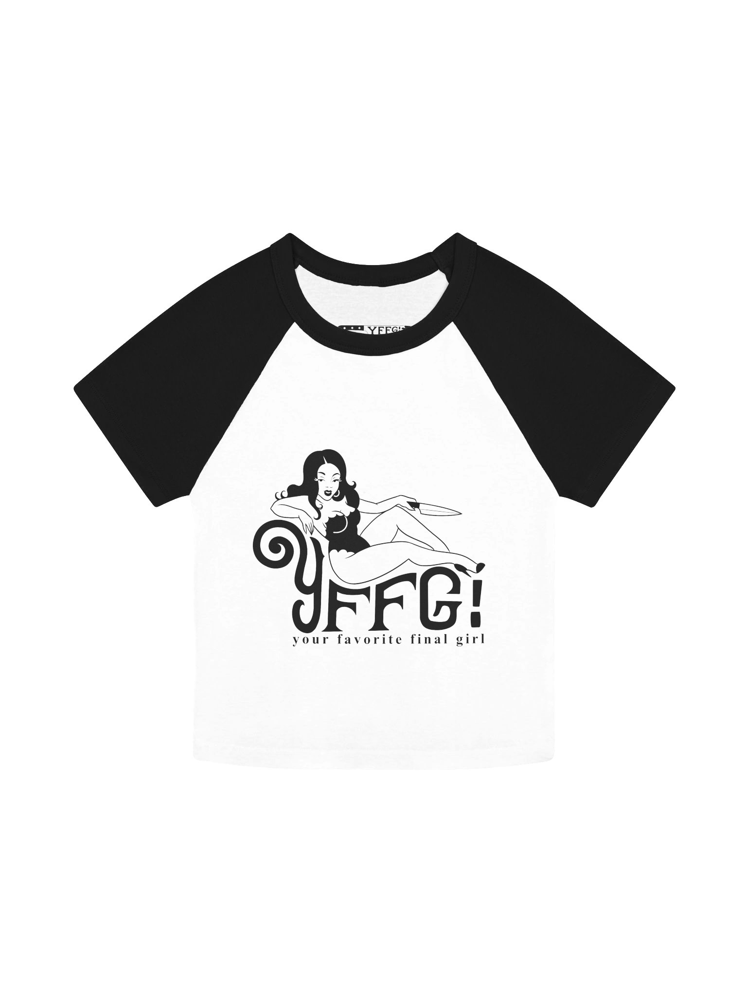 Post Mortem Pin Up Crop Baseball Tee product image (1)