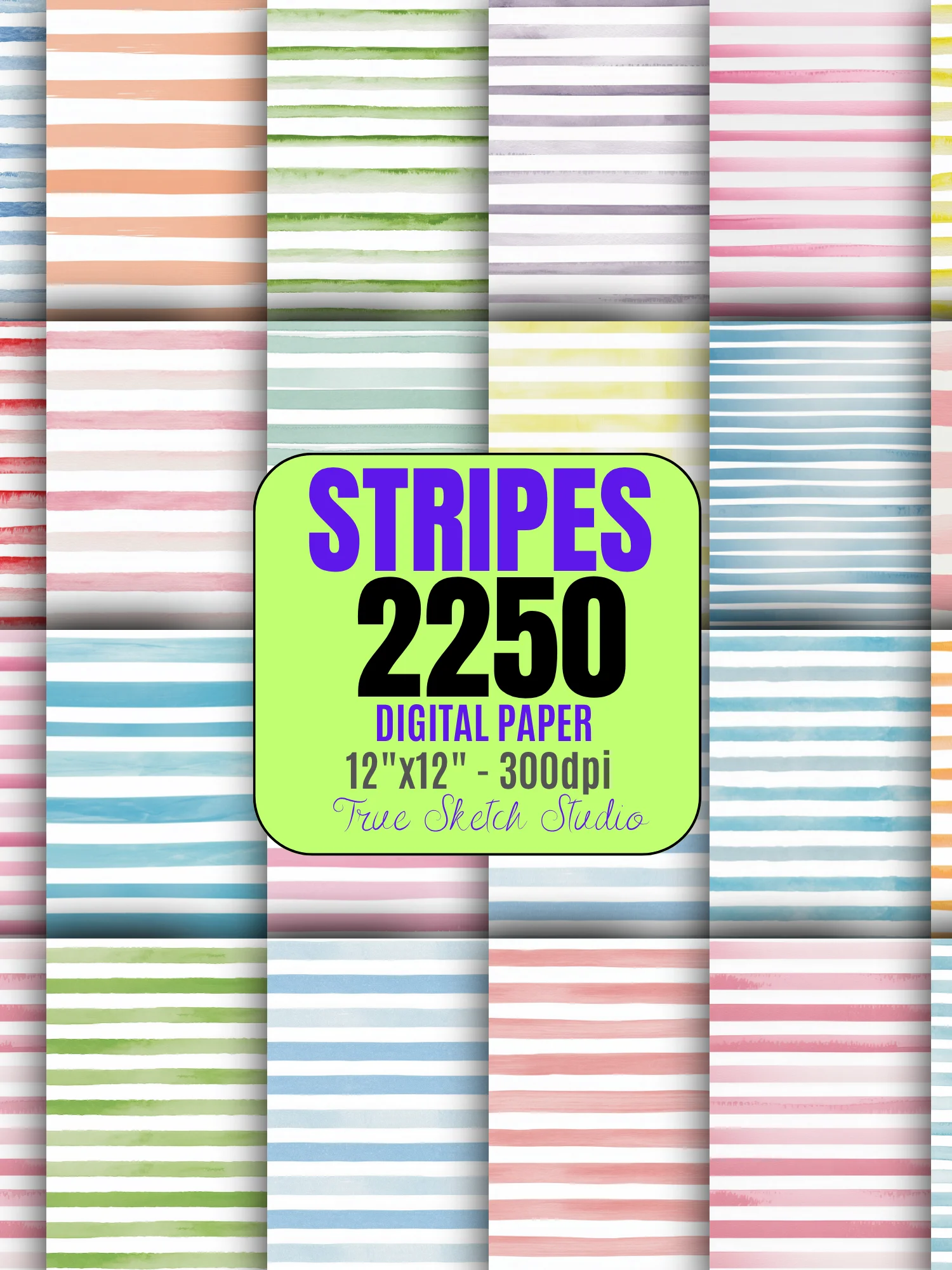 Striped Digital Paper Bundle, 2250 Stripe Patterns product image (6)