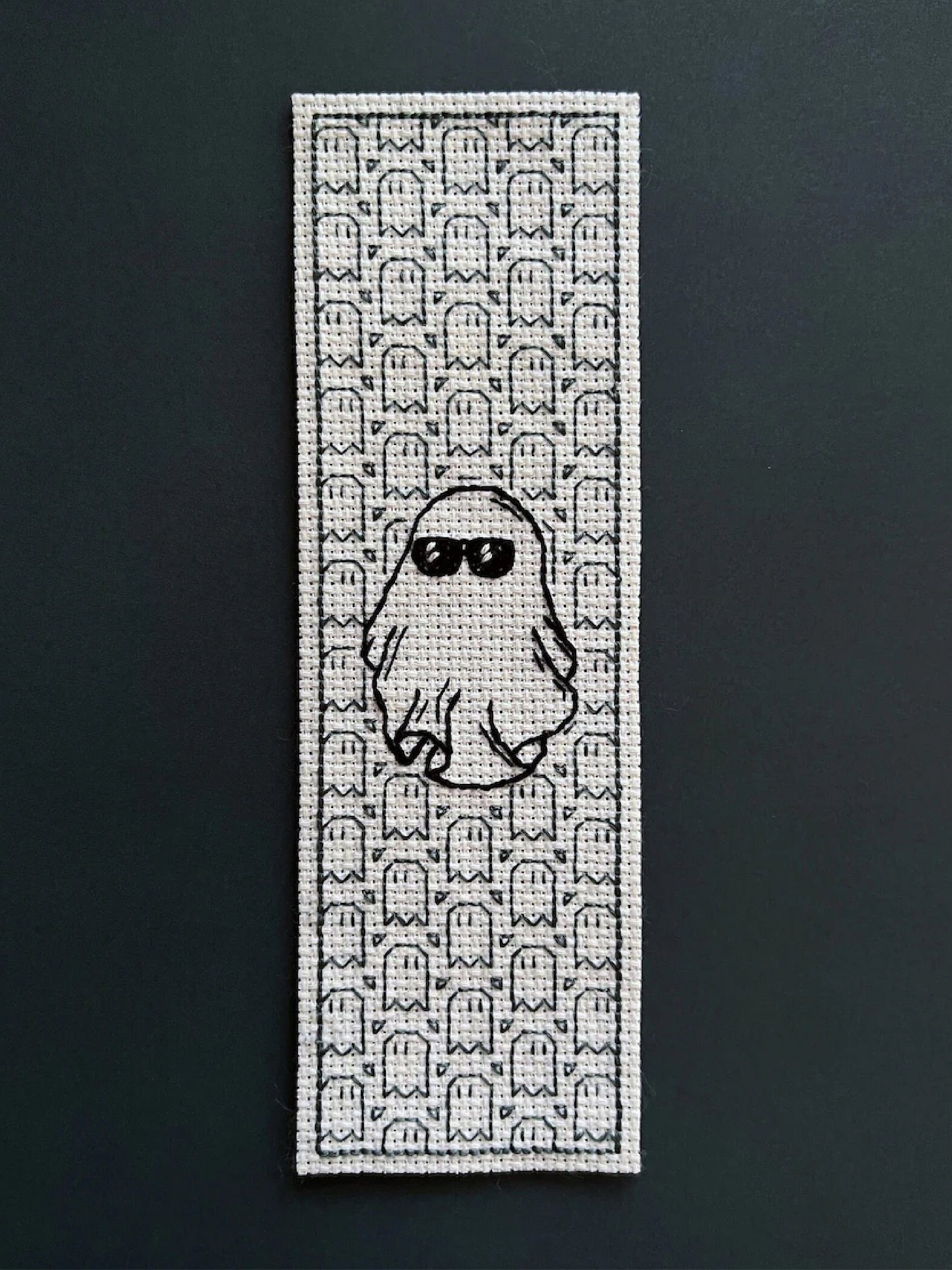 Unfazed Phantom Bookmark • Blackwork Cross Stitch Pattern • PDF Digital Download product image (2)