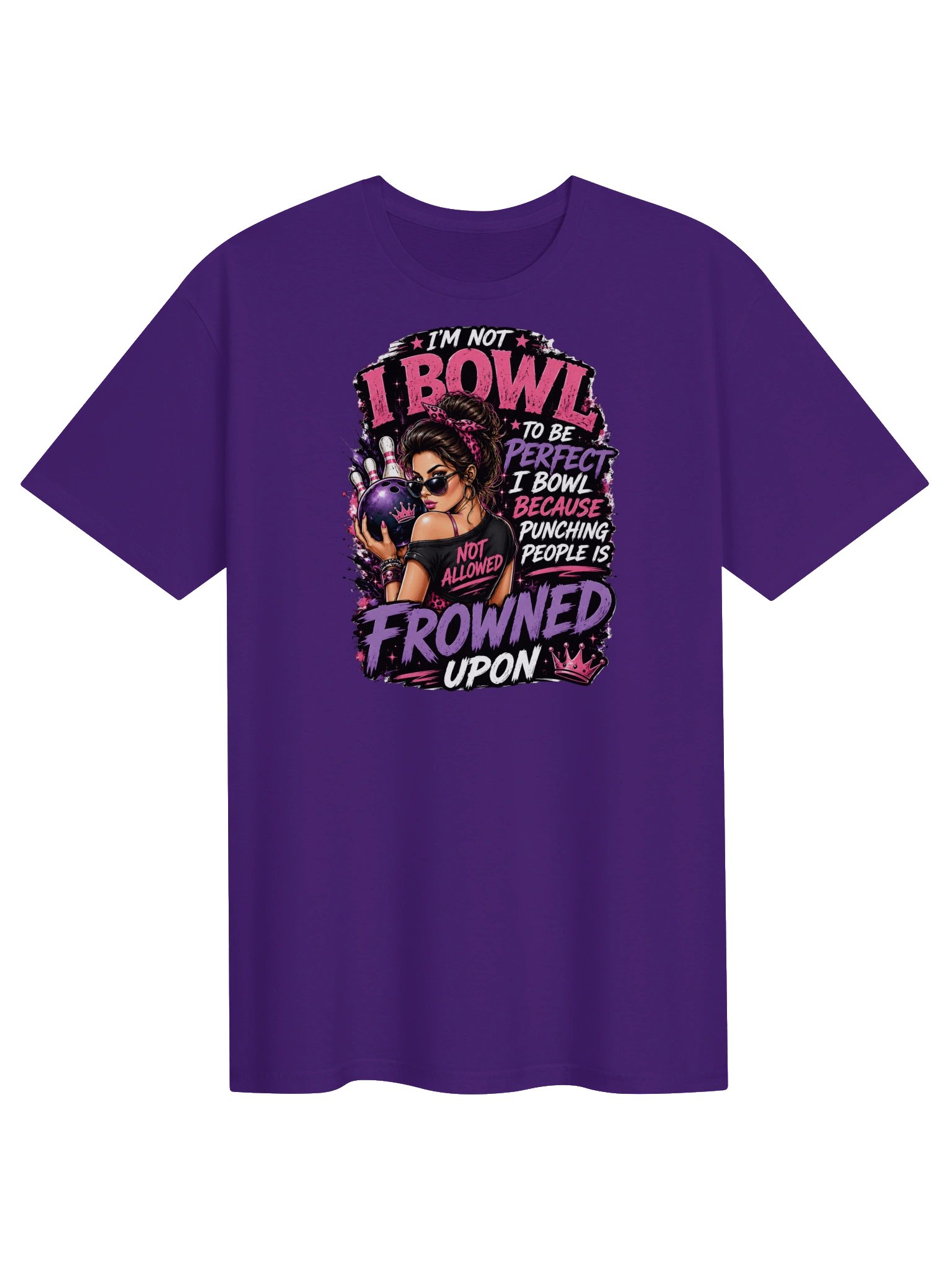 I Bowl Because Punching People Is Frowned Upon Tee product image (2)
