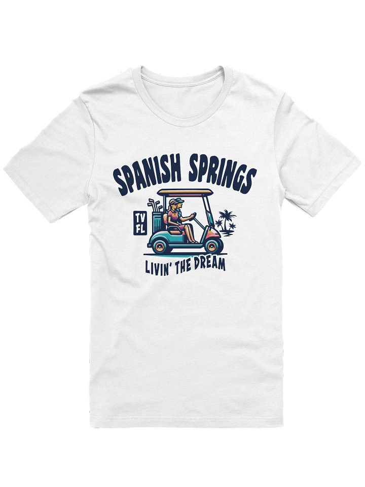Spanish Springs TV Florida USA Fun Golf Cart Design T-shirt product image (1)