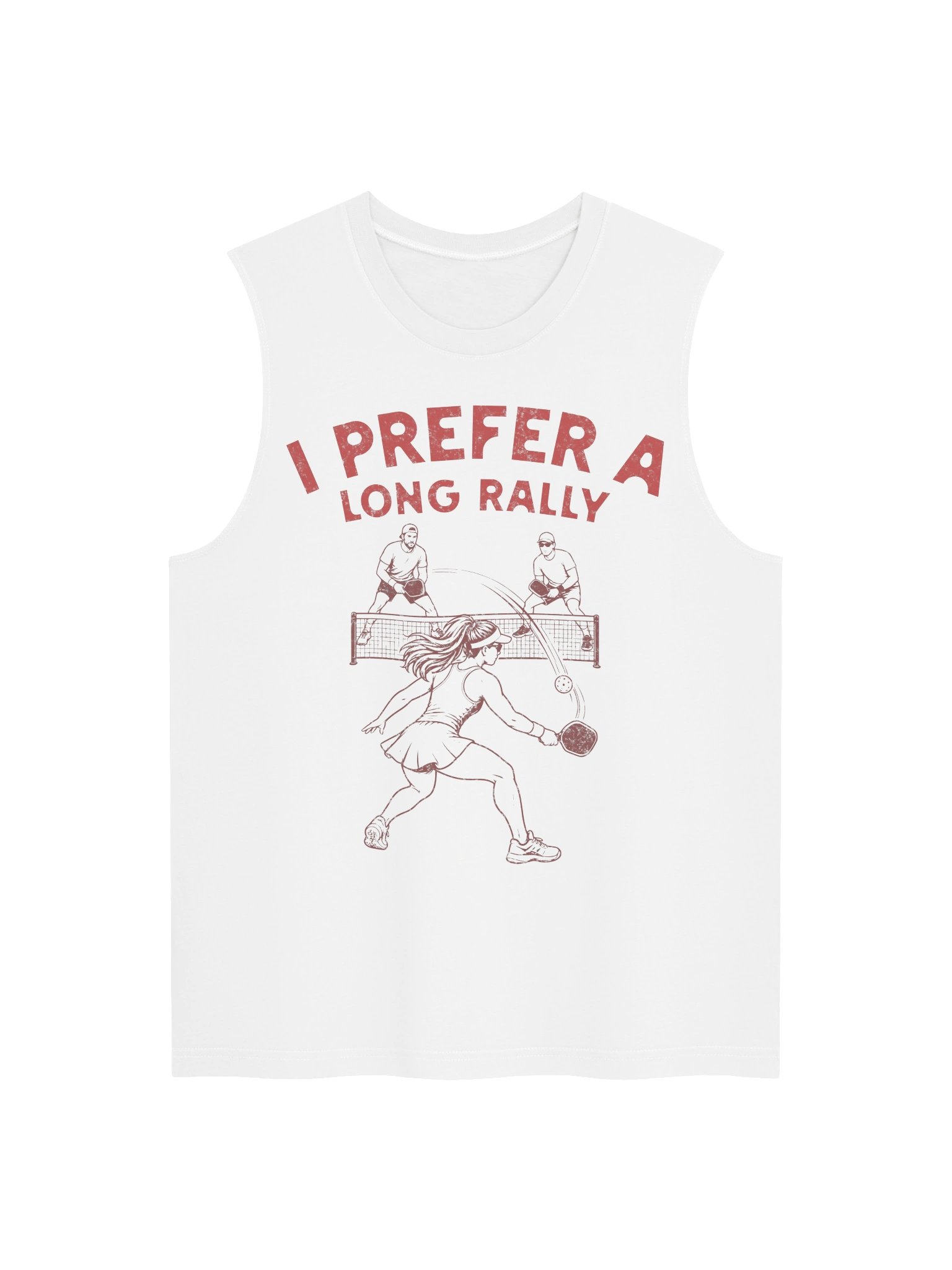 I Prefer a Long Rally Tank Top – Funny Pickleball Tank Top product image (1)