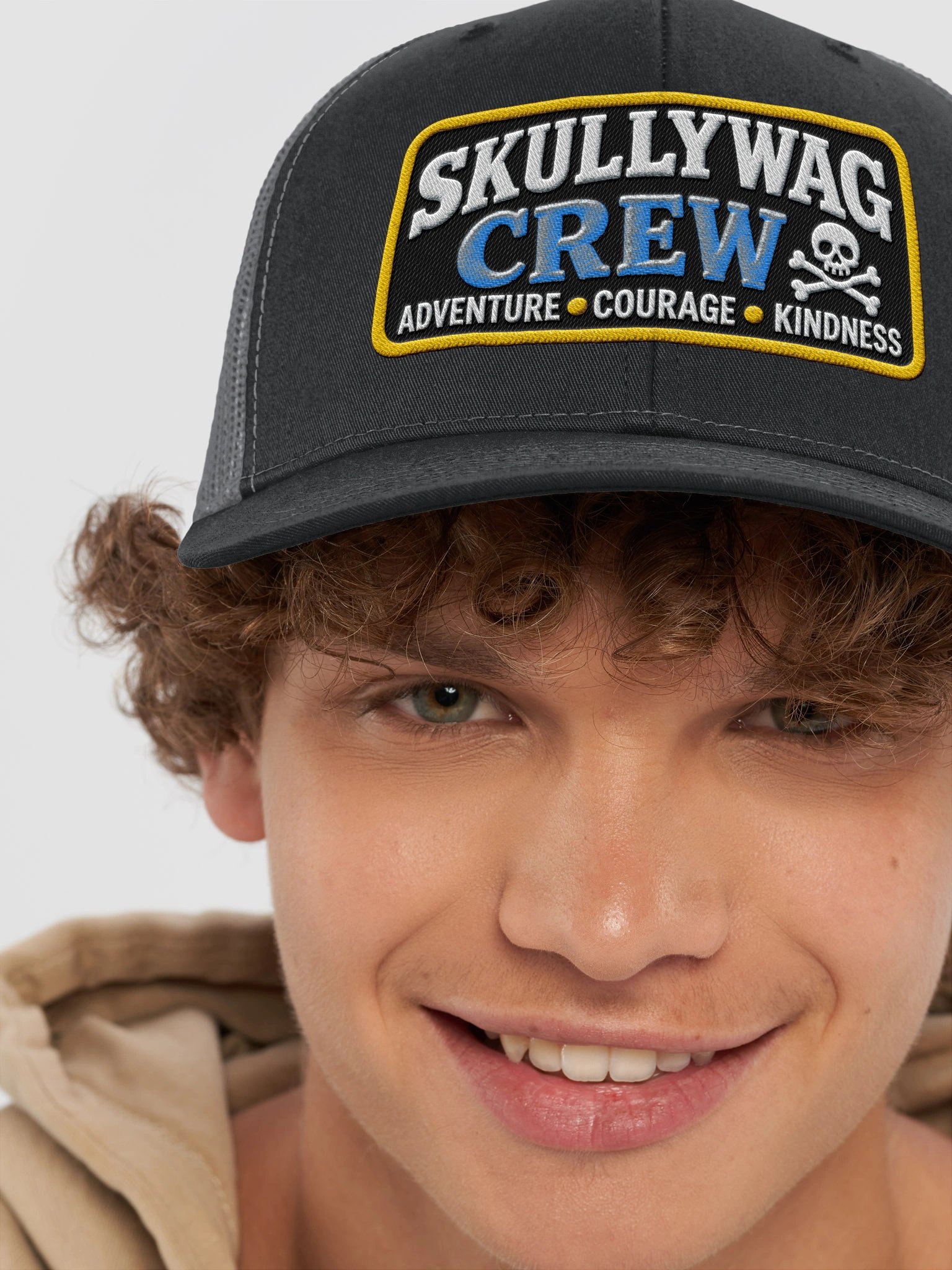 Captain Skully Patch Crew Trucker Cap product image (8)