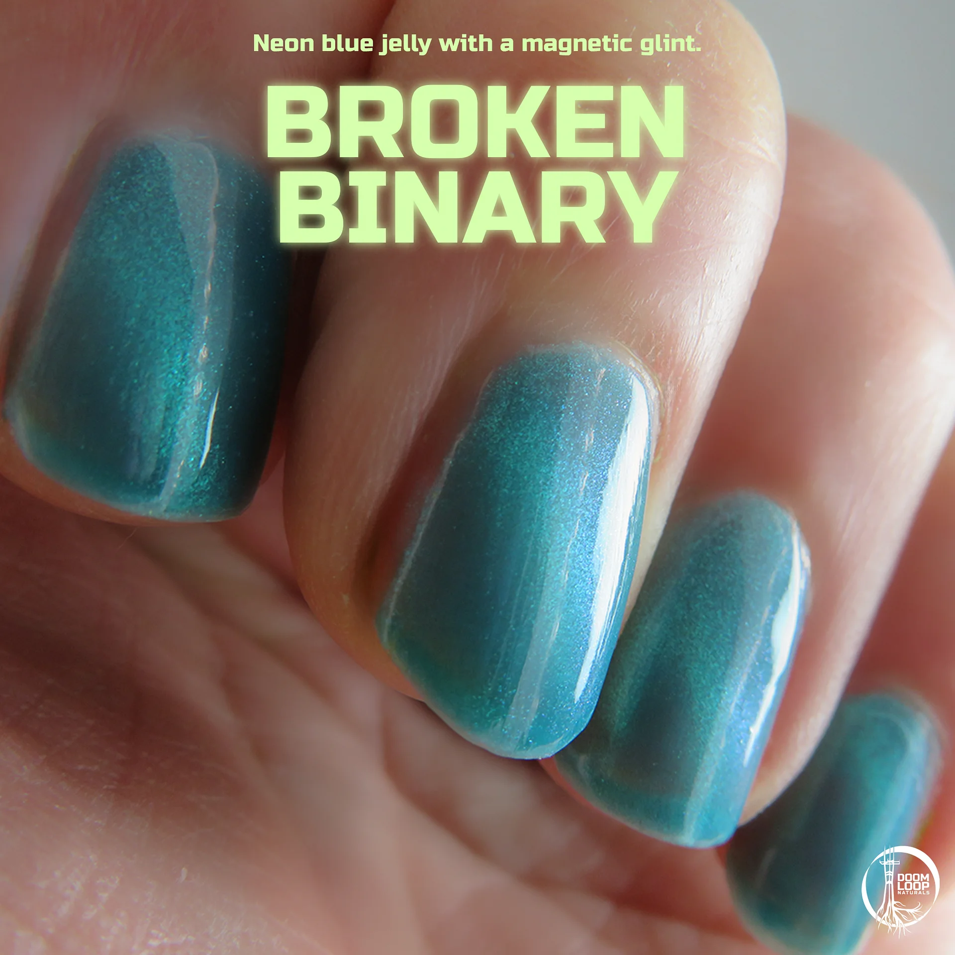 BROKEN BINARY - Neon Blue Jelly Magnetic Shimmer Polish product image (1)