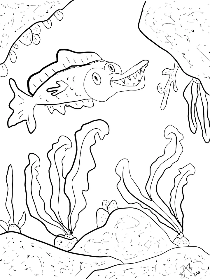TSStechangel's World - Funky Fish Coloring Page product image (1)