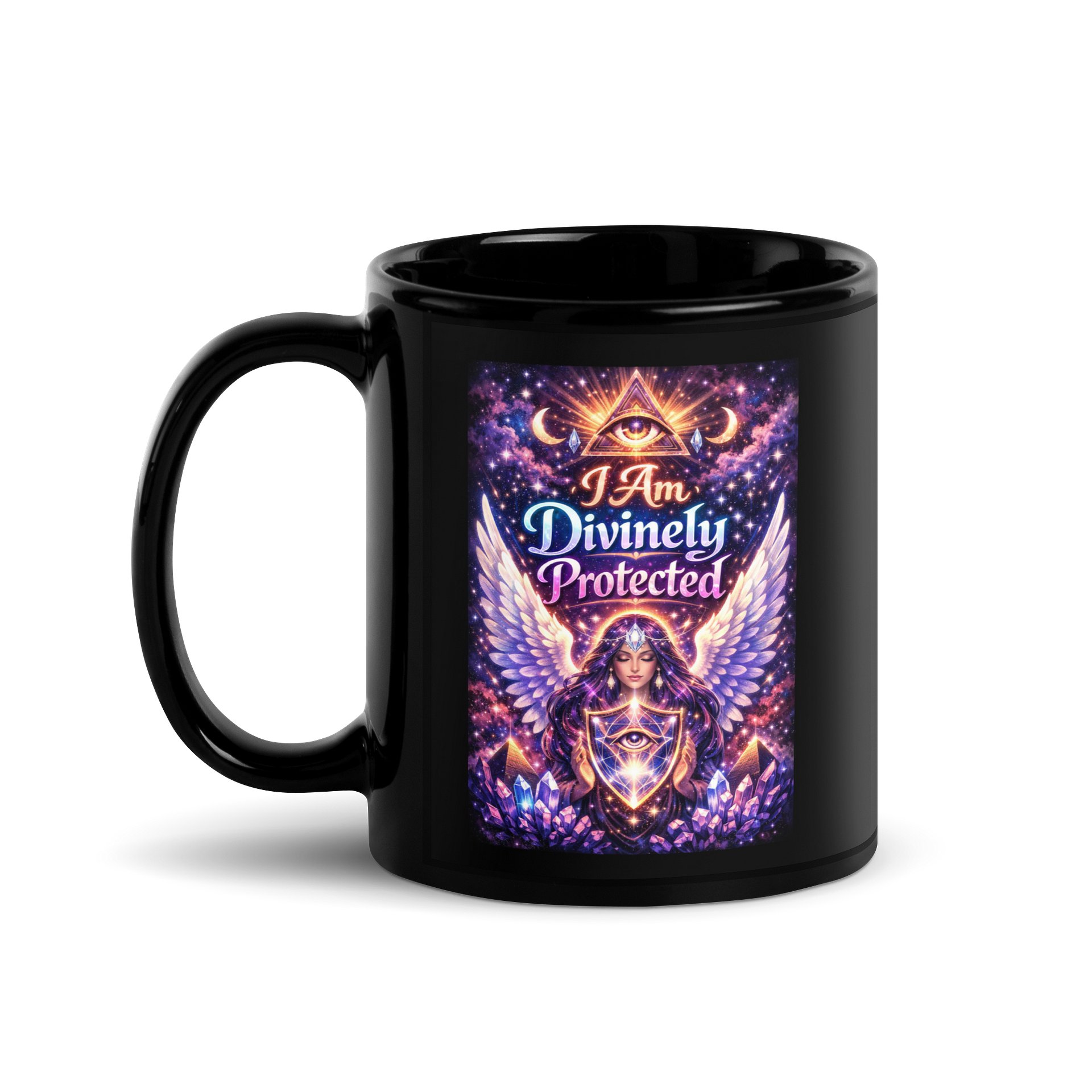 Divine Protection -Black Glossy Mug product image (1)