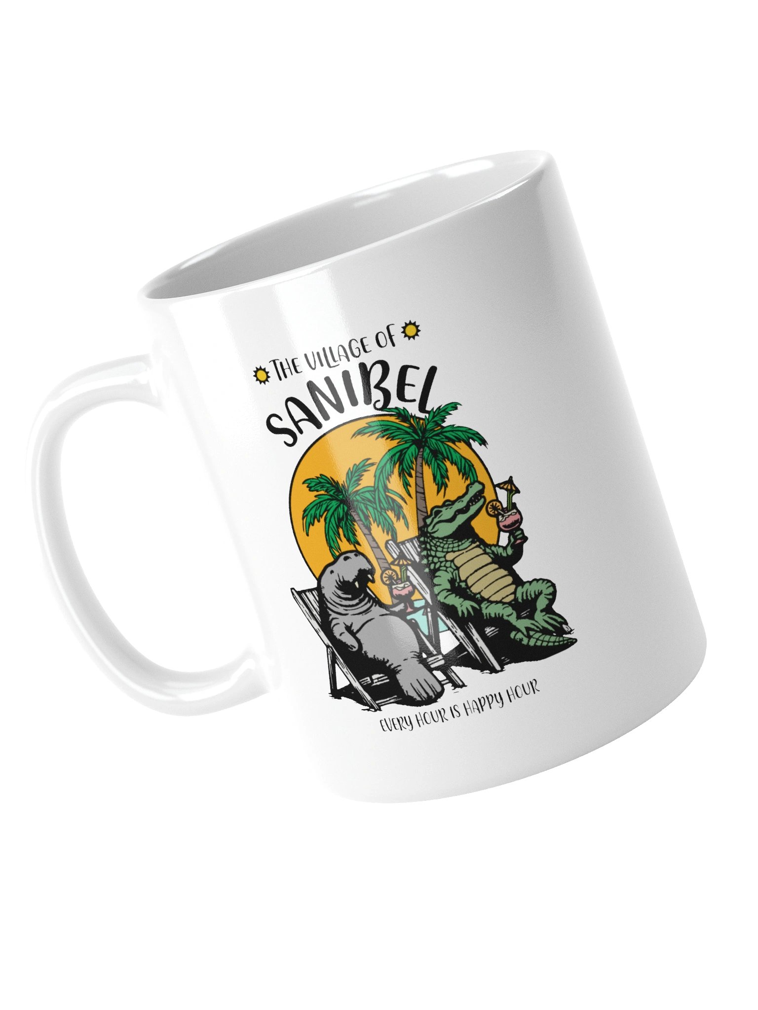 The Village of Sanibel TV Florida USA Fun Manatee Alligator Design Coffee Mug product image (10)