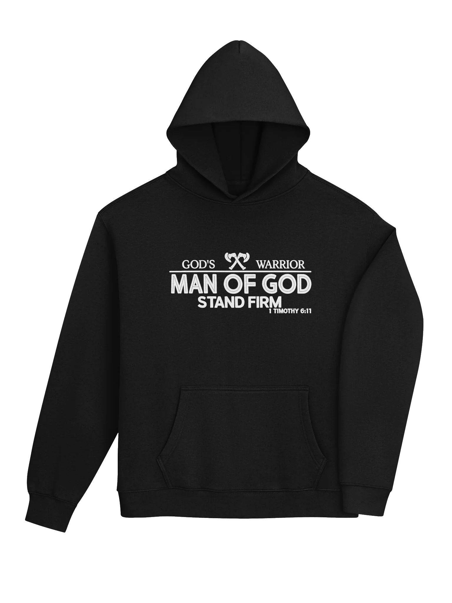 God's Warrior – Man of God | Stand Firm | 1 Timothy 6:11 | Christian Faith Hoodie product image (25)