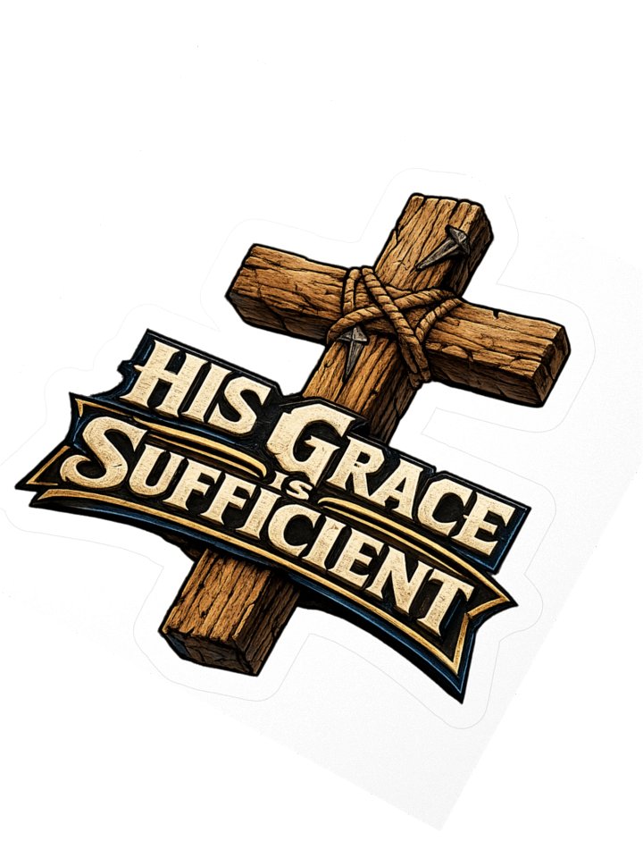 His Grace Is Sufficient Cross Sticker product image (4)