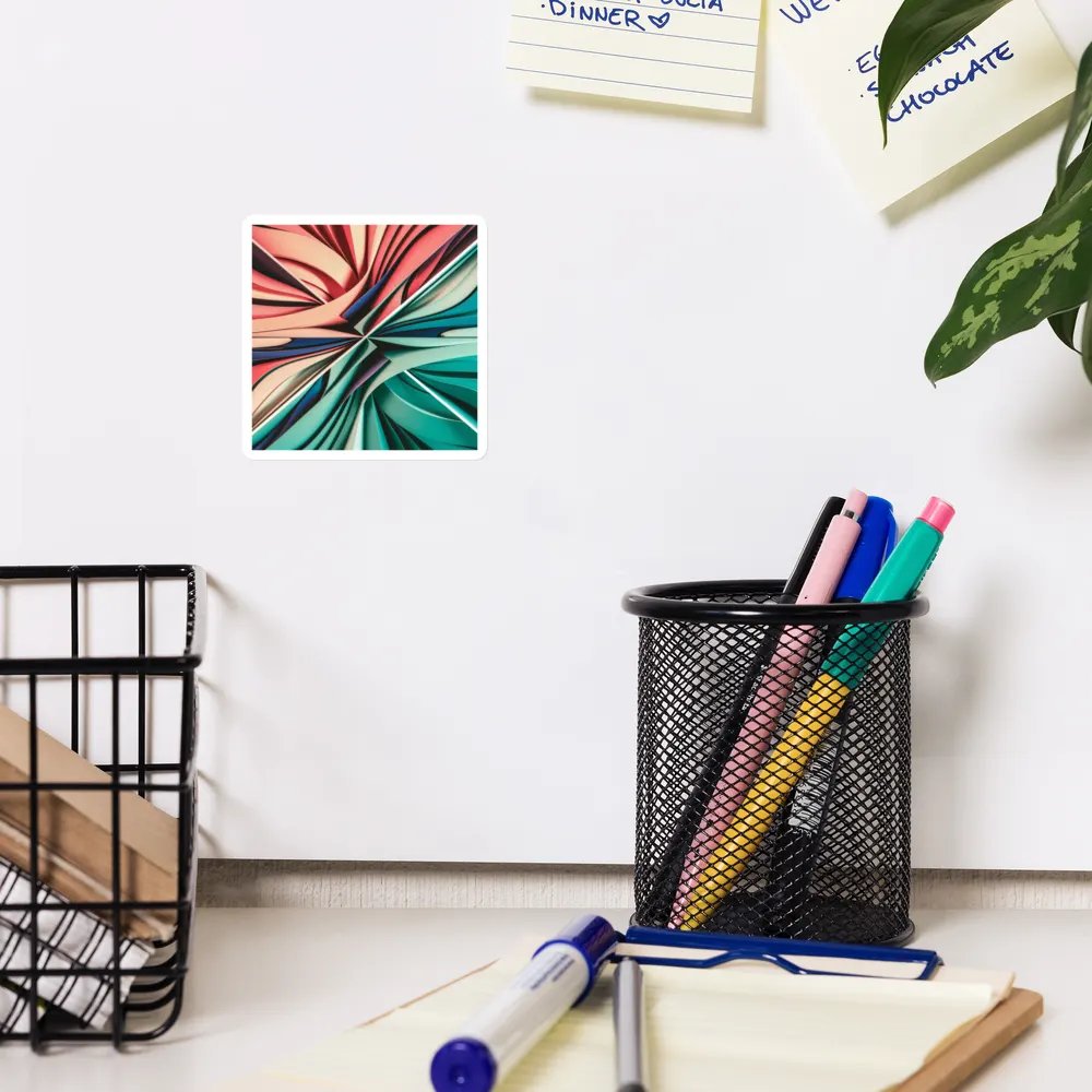 Exclusive Abstract Art Die-Cut Magnet - Vibrant Colours on Brushed Silver product image (1)