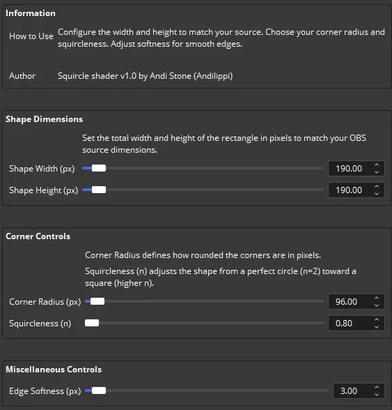 OBS Shader - Squircle product image (2)
