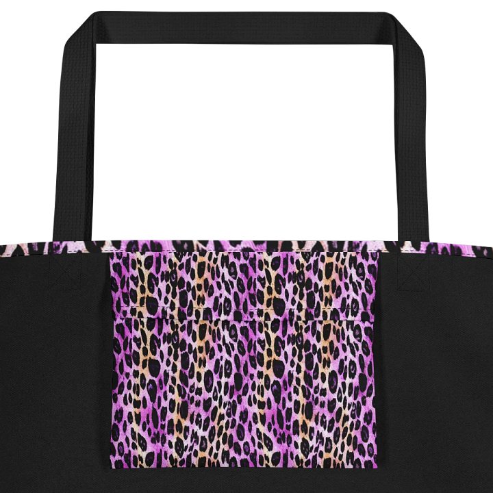 Purple Beige Leopard Tote Bag product image (2)