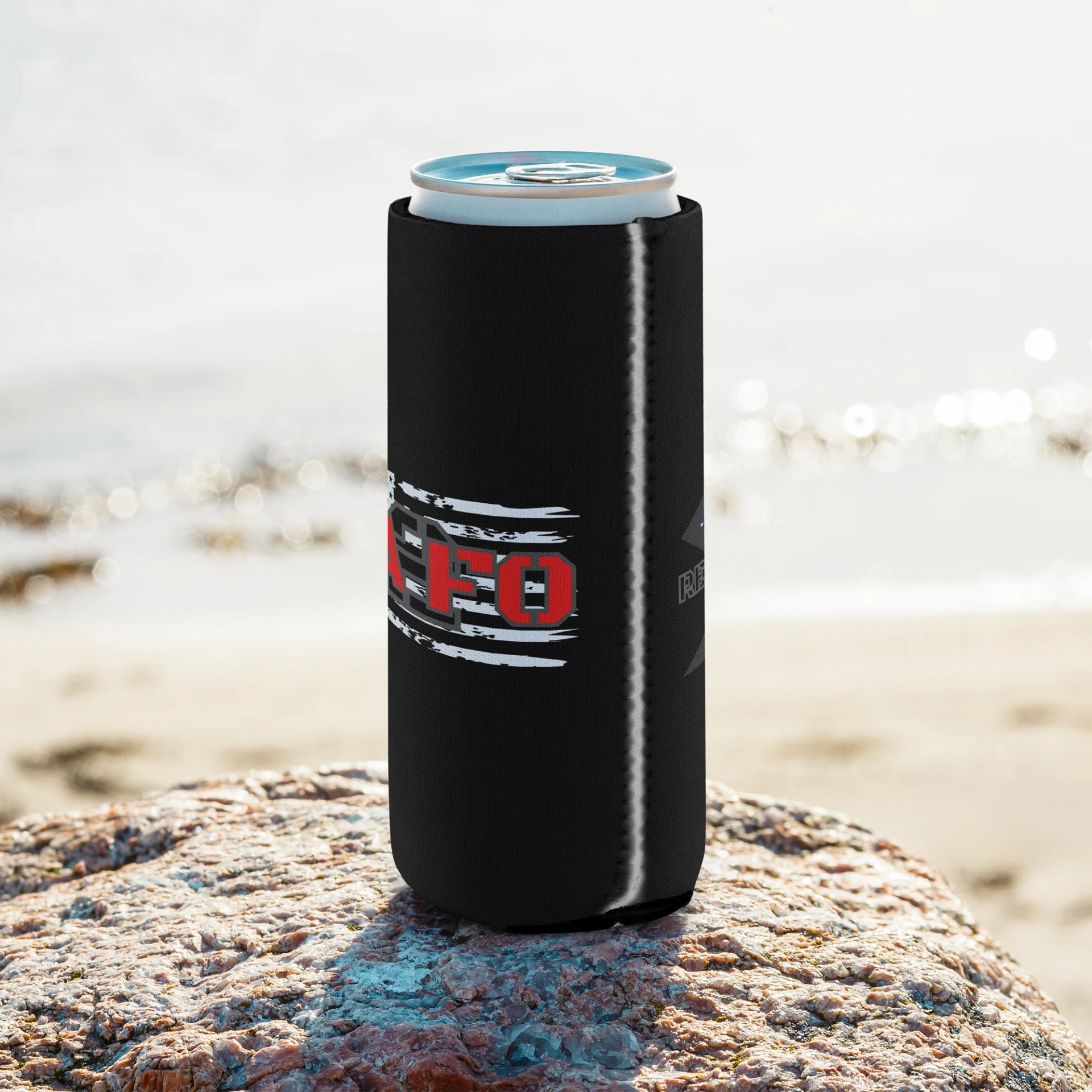 FA2FO White Flag Coozie (Black) product image (8)
