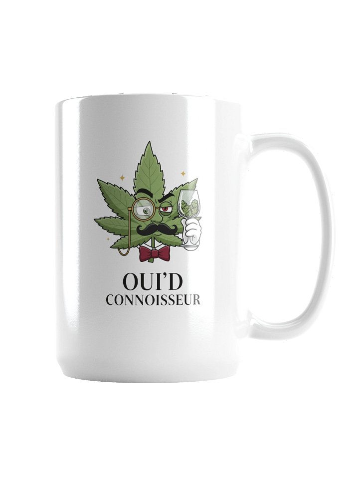 Oui'd Connoisseur Coffee Mug | Funny Wine Weed Mug | 15oz Sophisticated Stoner Gift product image (2)