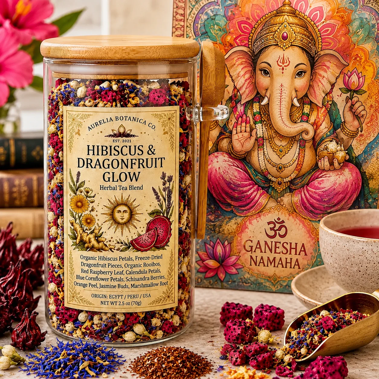 Hibiscus & Dragonfruit Glow Herbal Tea product image (1)