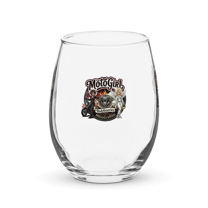 MotoGirl Emblem Stemless Wine Glass product image (1)