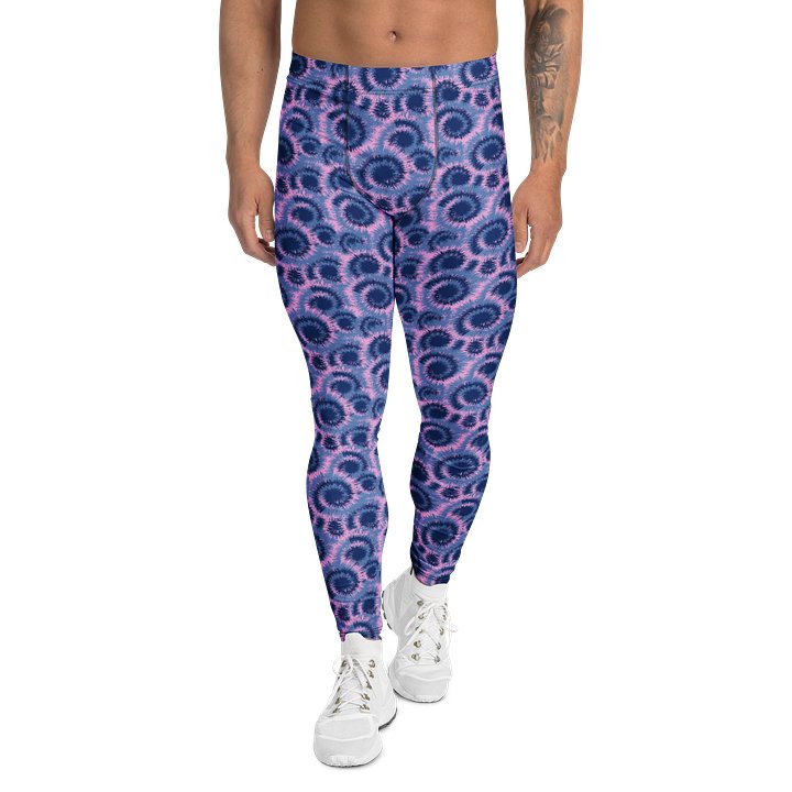 Comfortable Men’s Leggings: Bold Colorful Tie-Dye product image (1)