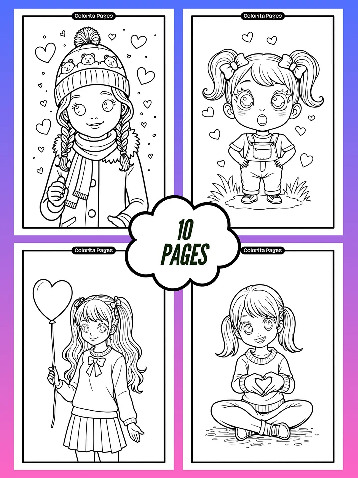 Cute Girls - Coloring Pages product image (1)