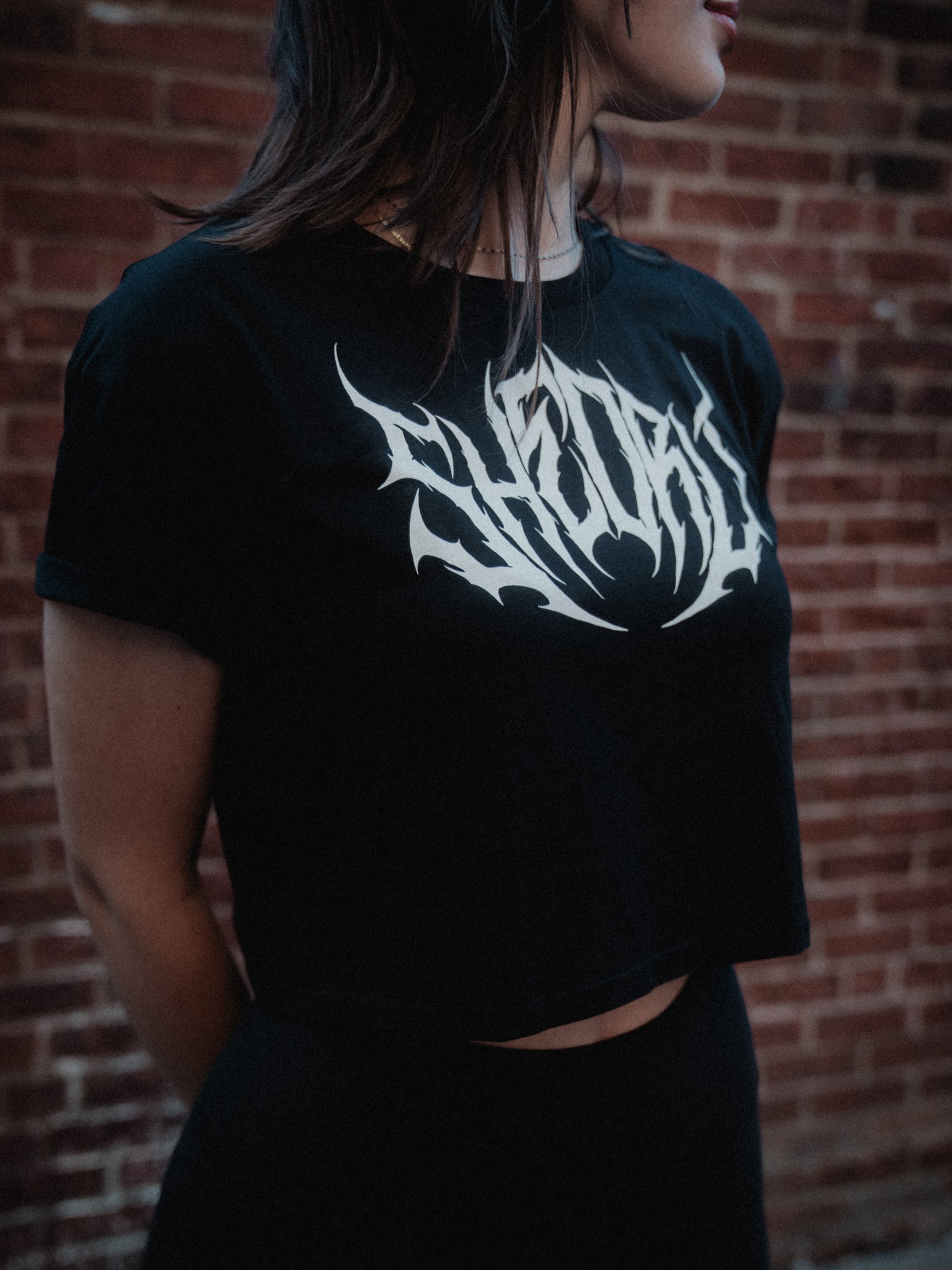 Death Metal Women's Crop Tee - Black product image (2)