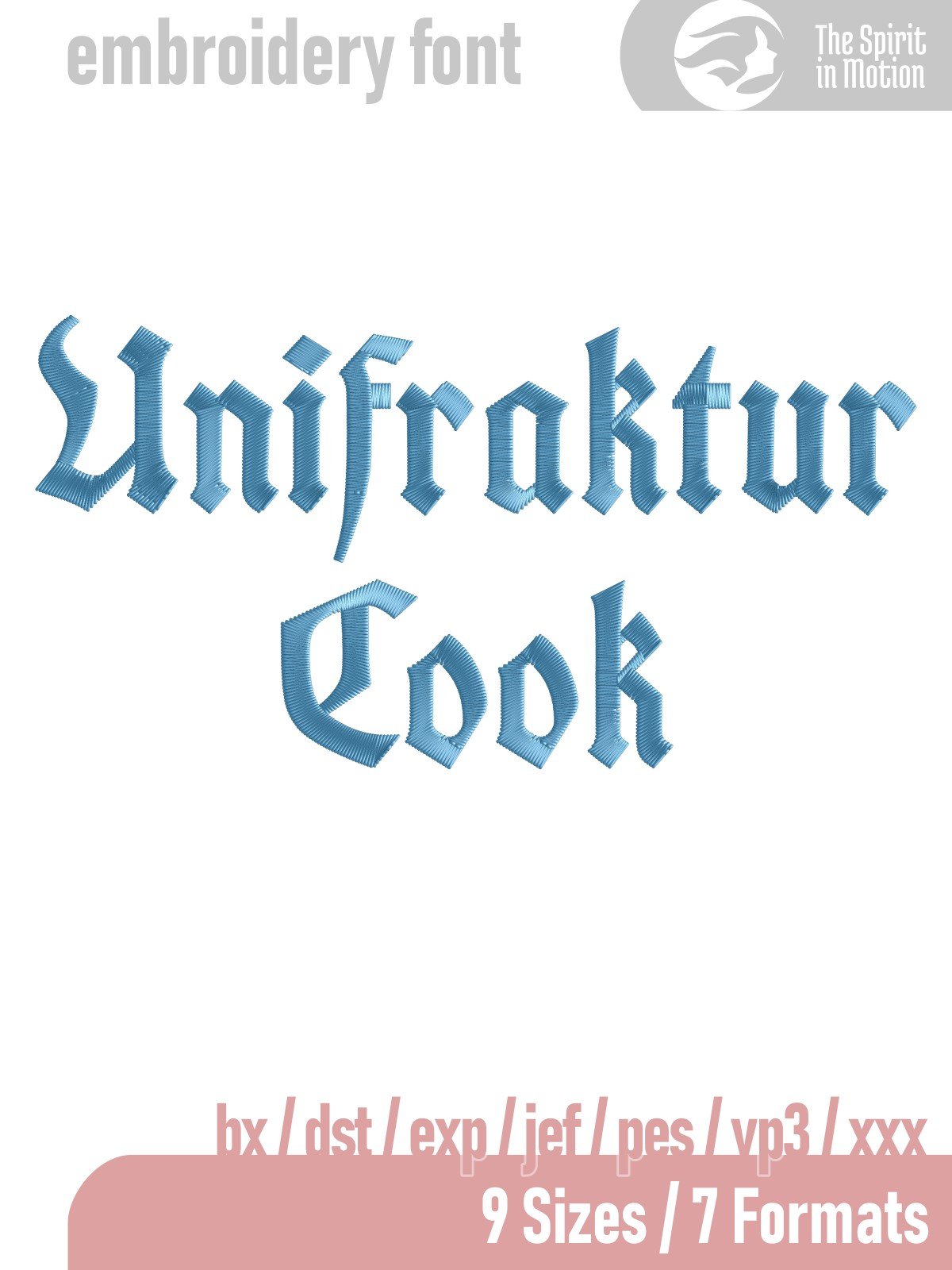 Unifraktur Cook Gothic Blackletter Machine Embroidery Font | PES, BX, DST product image (1)