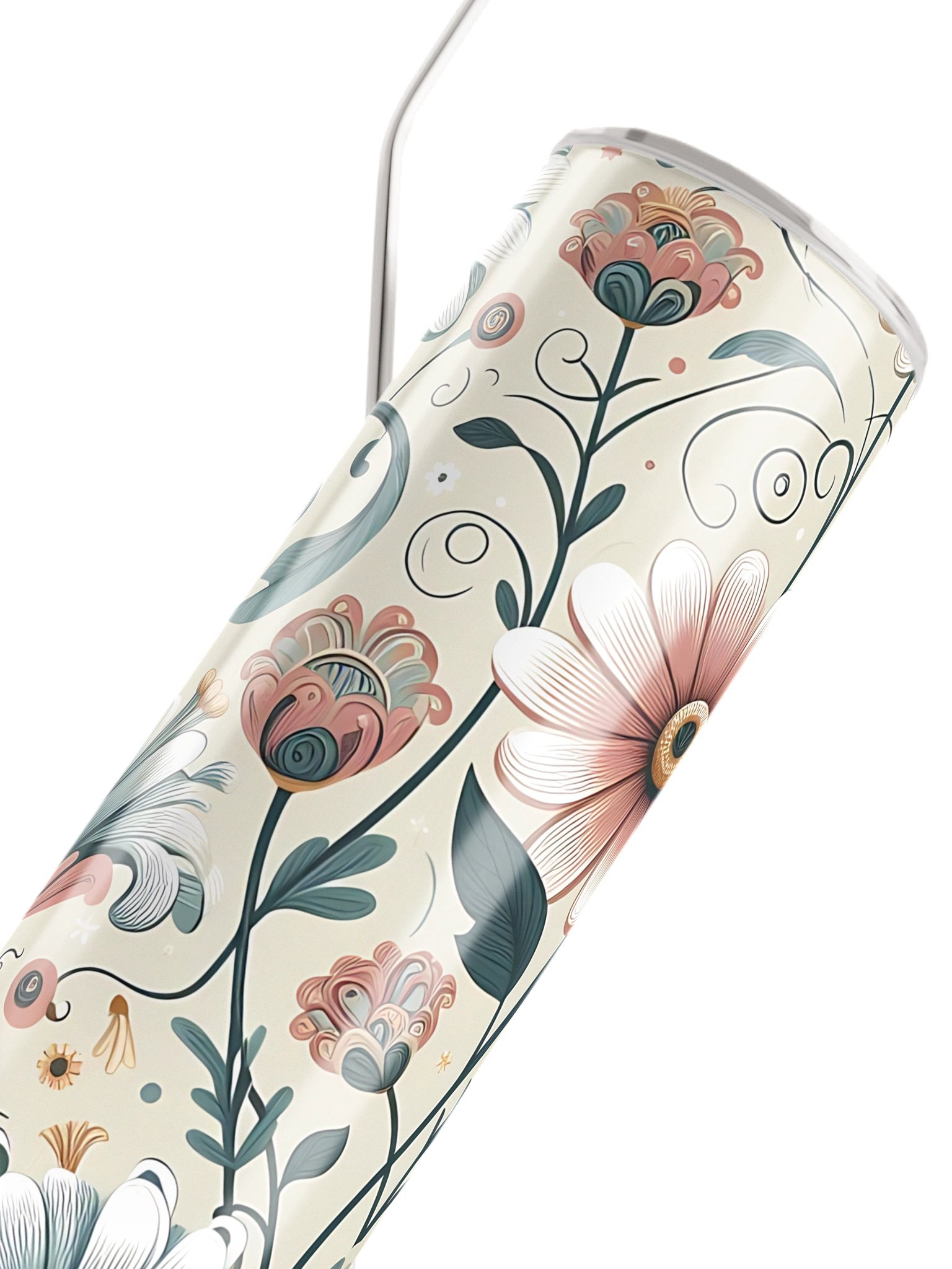Vintage Garden Floral Tumbler | Elegant Botanical Travel Cup product image (4)