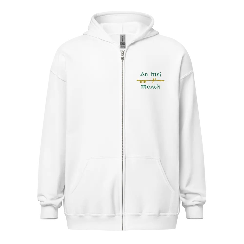 Meath/An Mhí Scholastic style Ogham embroidered Zip Hoodie product image (7)