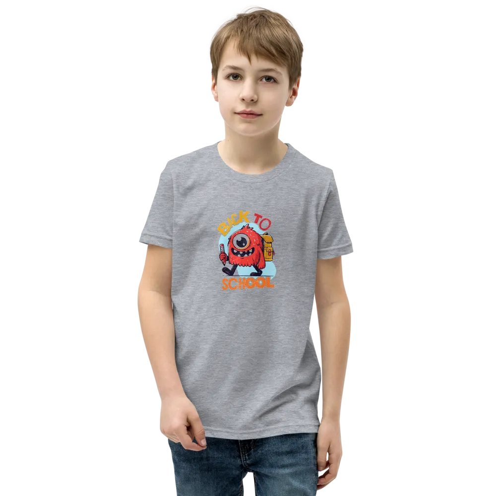 Cheerful Monster Back-to-School Youth T-Shirt product image (4)