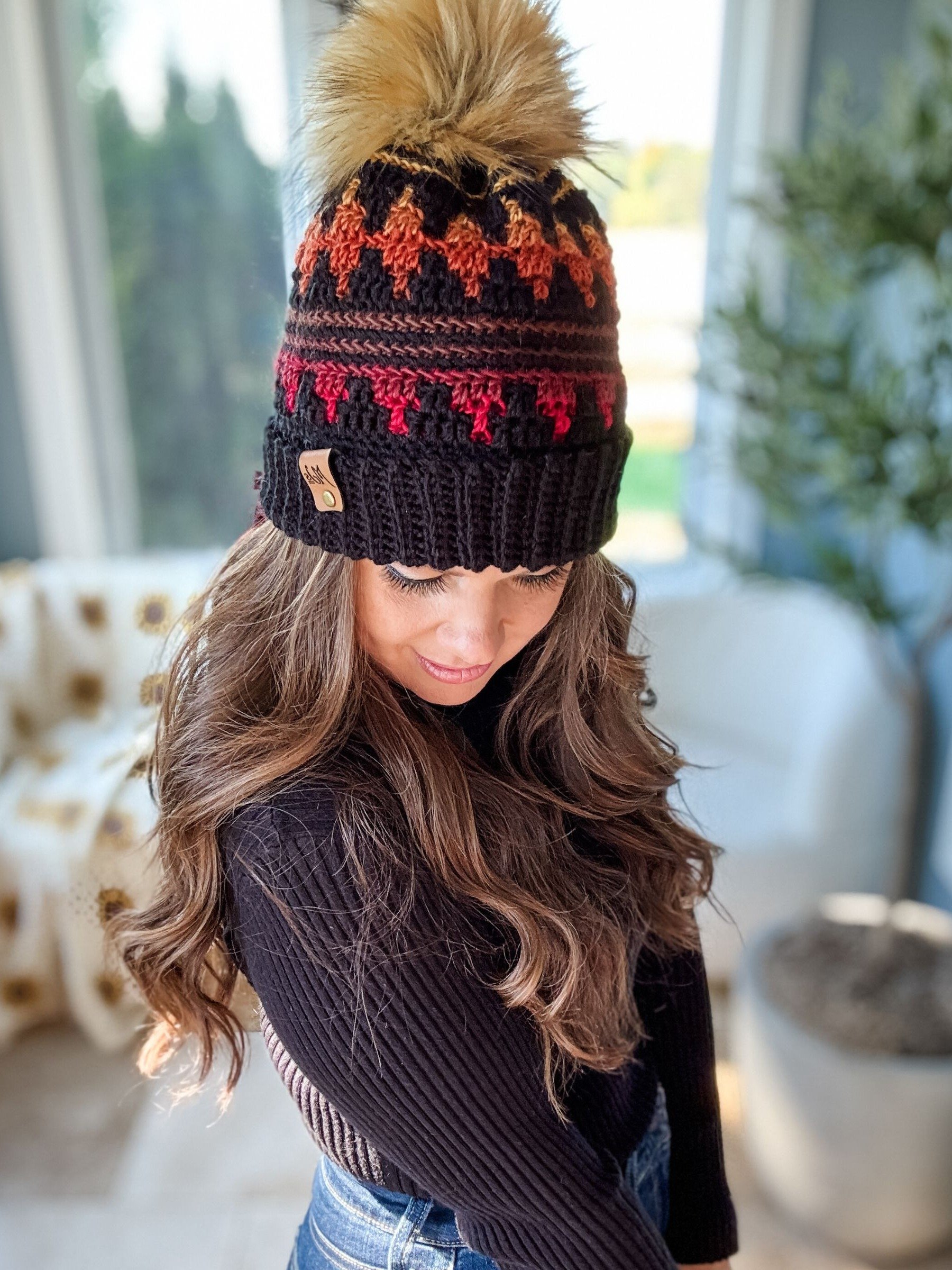 Autumn's Charm Mosaic Hat Crochet Pattern product image (8)