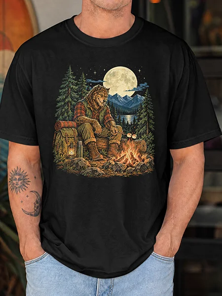 Wolfman Campout — Monsters Off Duty Tee product image (5)