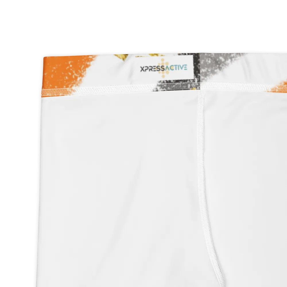 Black Orange abstract vintage print leggings product image (3)