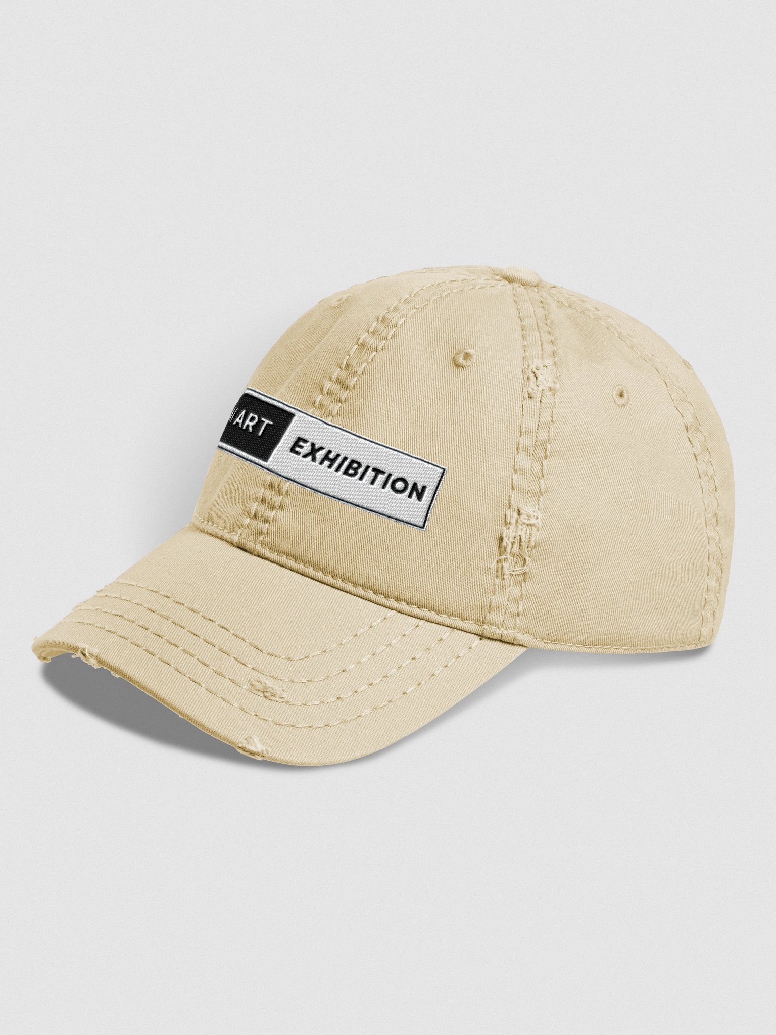 Khaki "AI ART EXHIBITION BOX LOGO" Distressed Hat product image (1)
