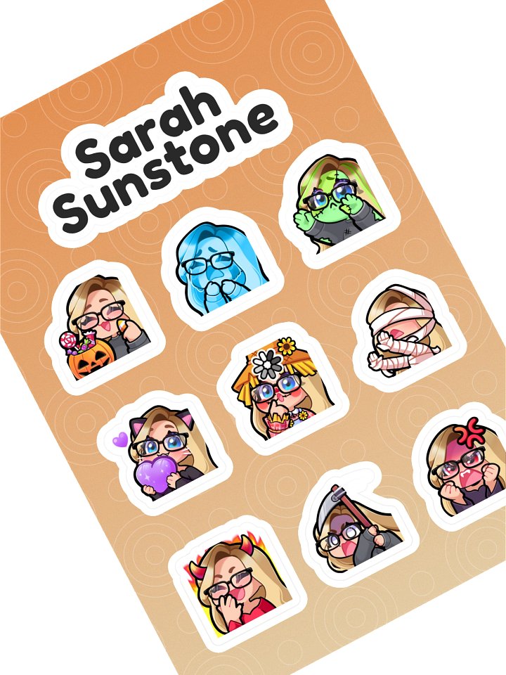 Spooky Emote Sticker Sheet (A) product image (1)