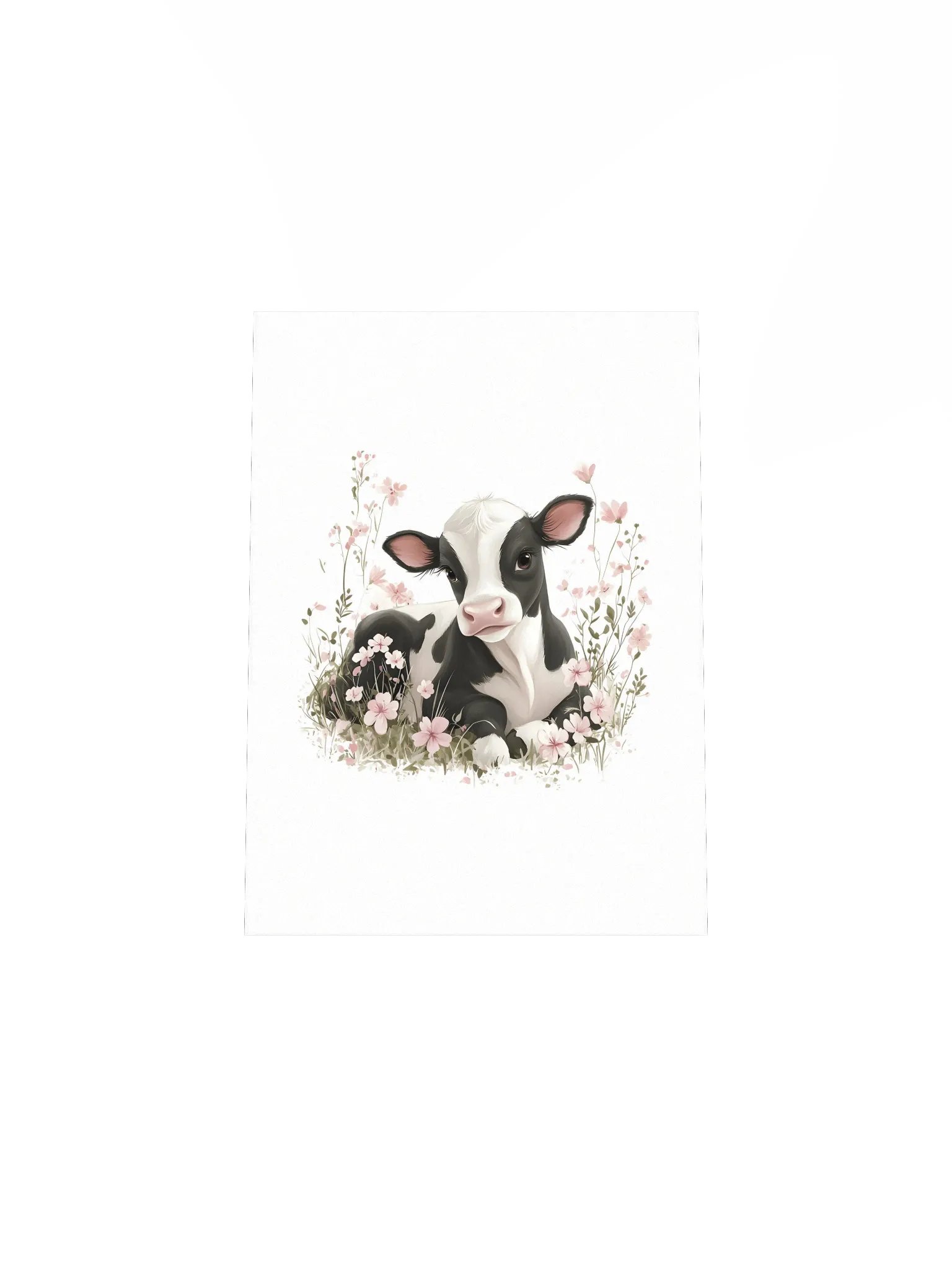 Holstein Cow in Pink Florals Farm Print product image (5)