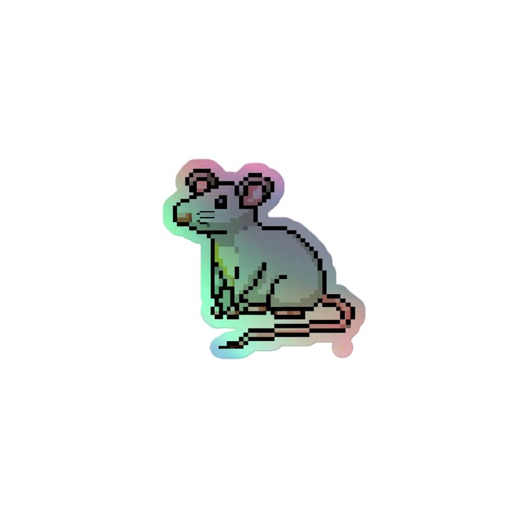 pixel rat holographic sticker product image (1)