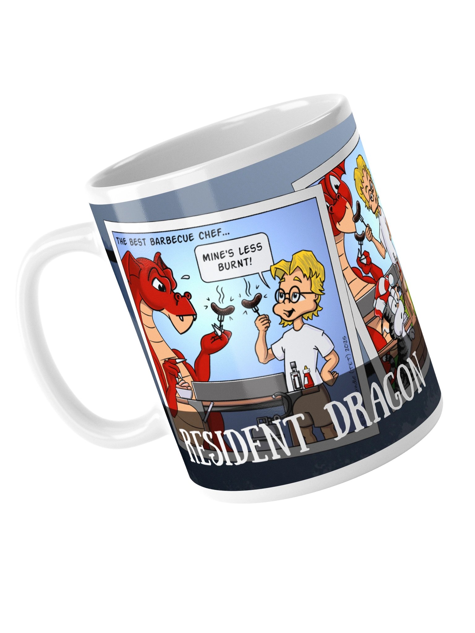 Resident Dragon Comic Best Barbecue Chef Three-Panel Mug product image (5)