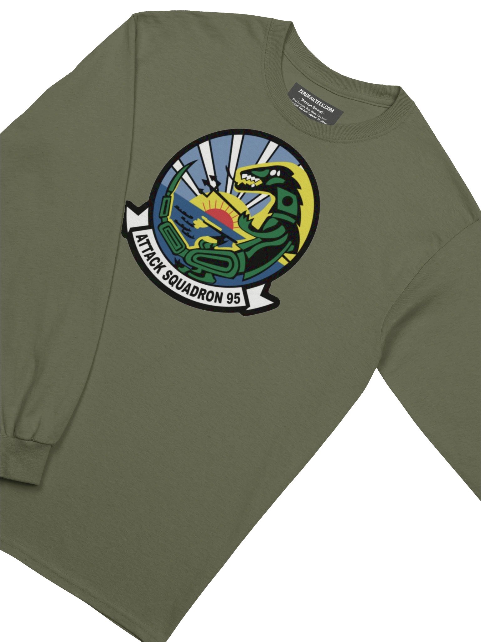 "Green Lizard" Cotton Long Sleeve T-Shirt product image (3)