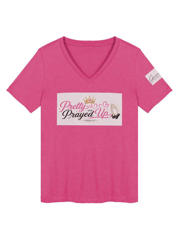 Pretty and Prayed up V-neck-Pink product image (1)