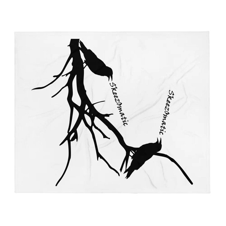 SkeezOmatic raven print throw blanket product image (2)