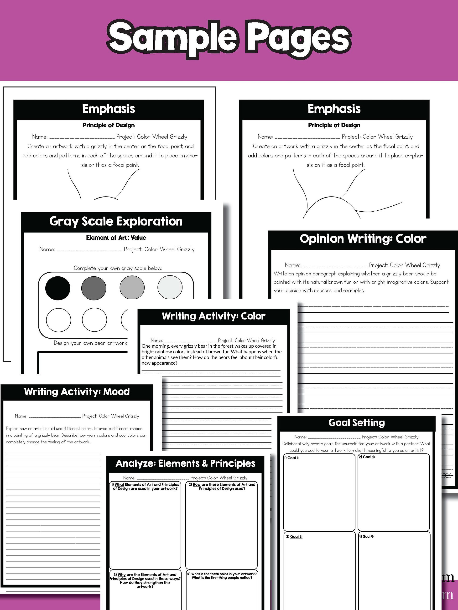 Color Wheel Art Lesson Element of Art Color 5th Grade Color Wheel Art Project product image (10)
