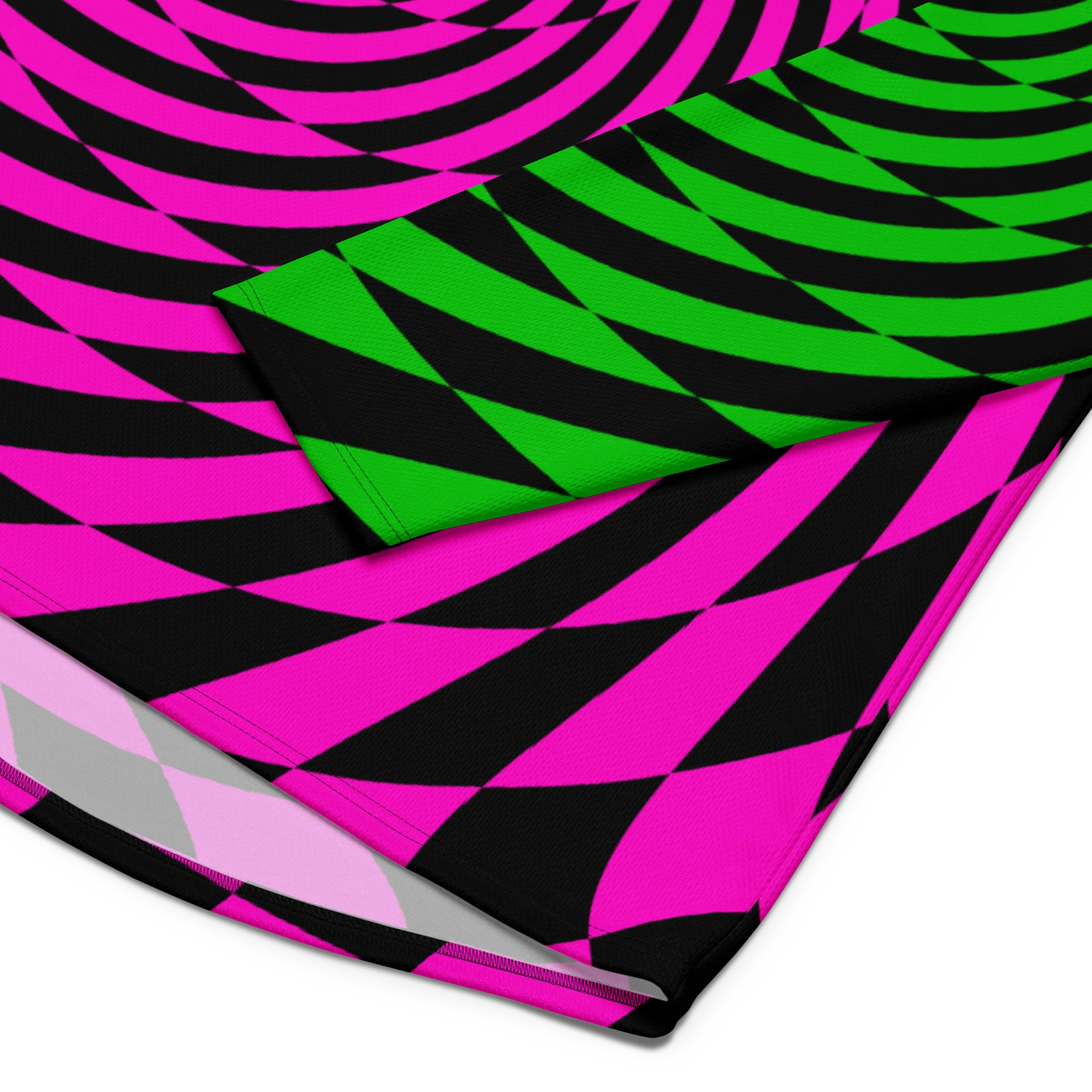 Trippy Rave Hockey Jersey, Psychedelic Spirals EDM Shirt, Fun Swirl Festival Wear, Retro Raver Fashion, Neon Pink Green Checkers Clothes product image (5)
