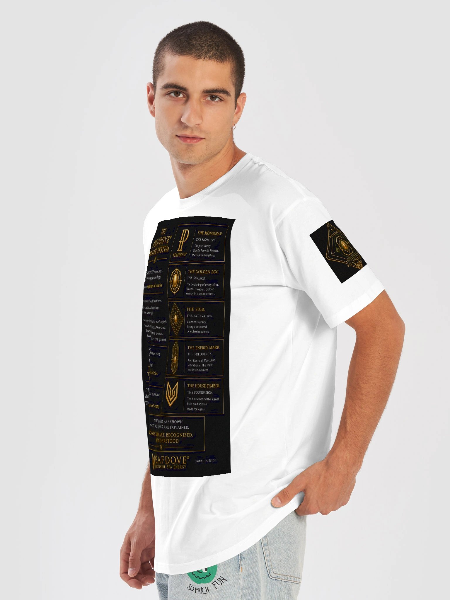 PEAFDOVE® MARK SYSTEM — White Back Print Shirt product image (6)