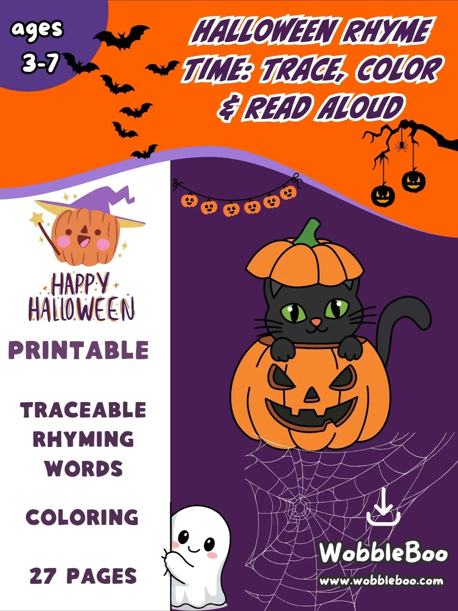 Halloween Rhyme Time: Trace, Color & Read Aloud product image (1)
