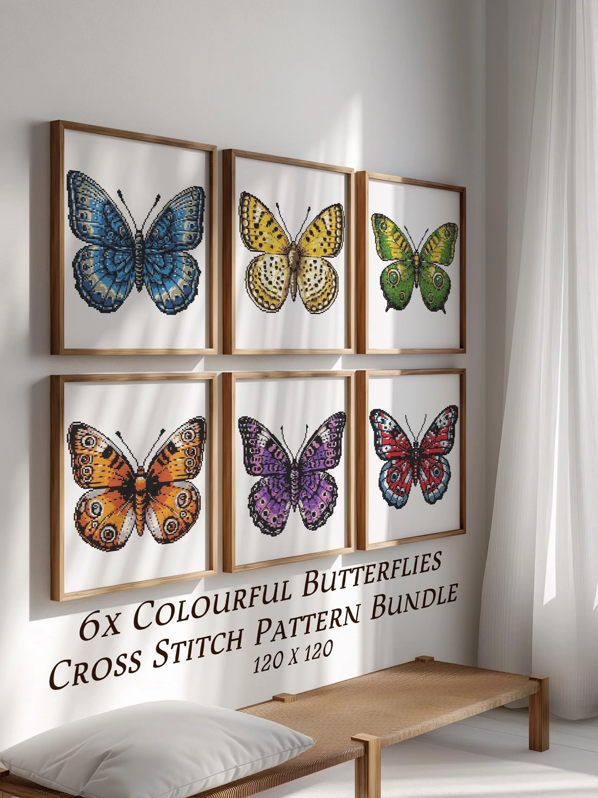 6 Butterflies Cross Stitch Pattern Bundle product image (1)