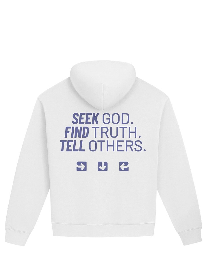 SEEK. FIND. TELL. Hoodie White product image (2)
