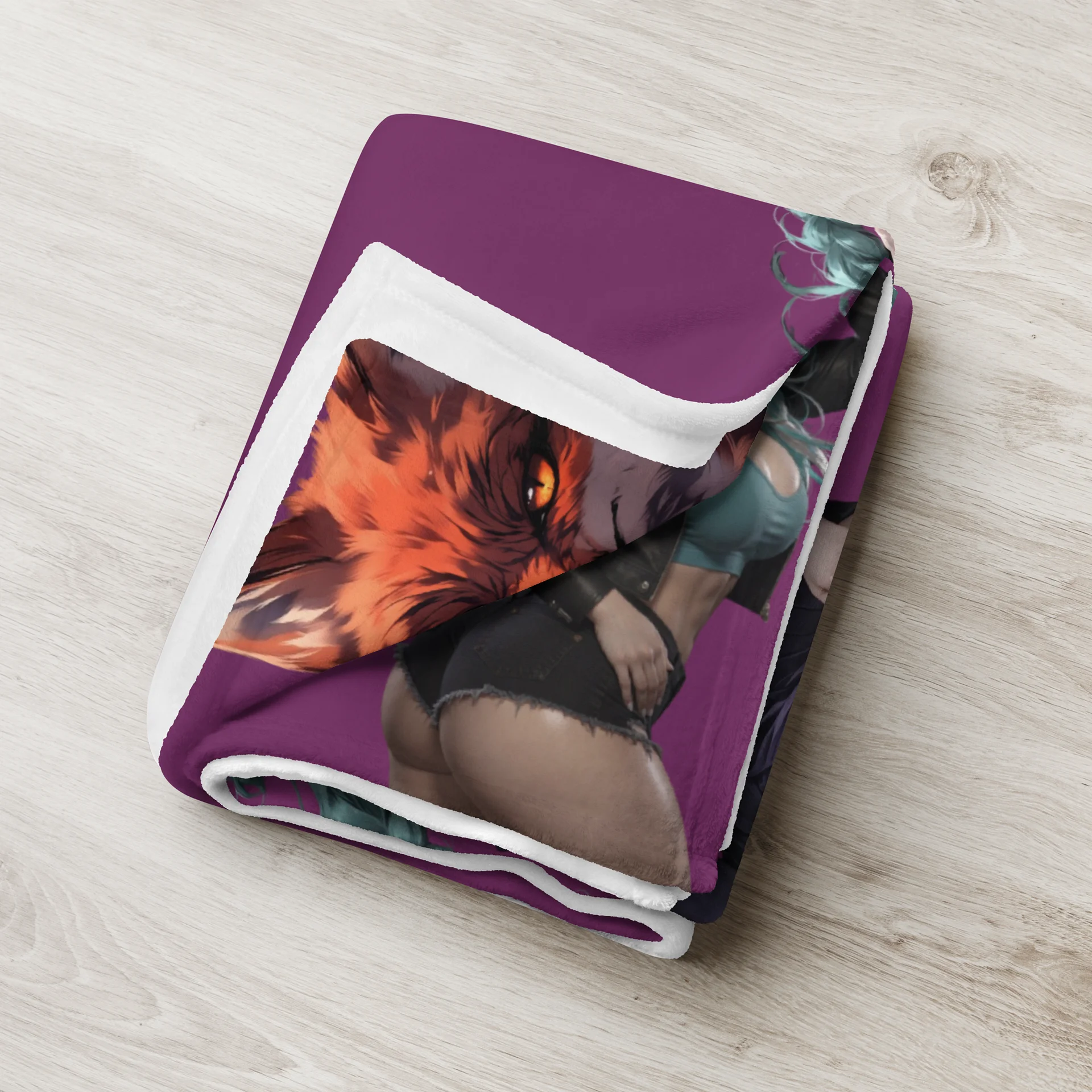 Vixie Anime Fox Collage Throw Blanket product image (8)