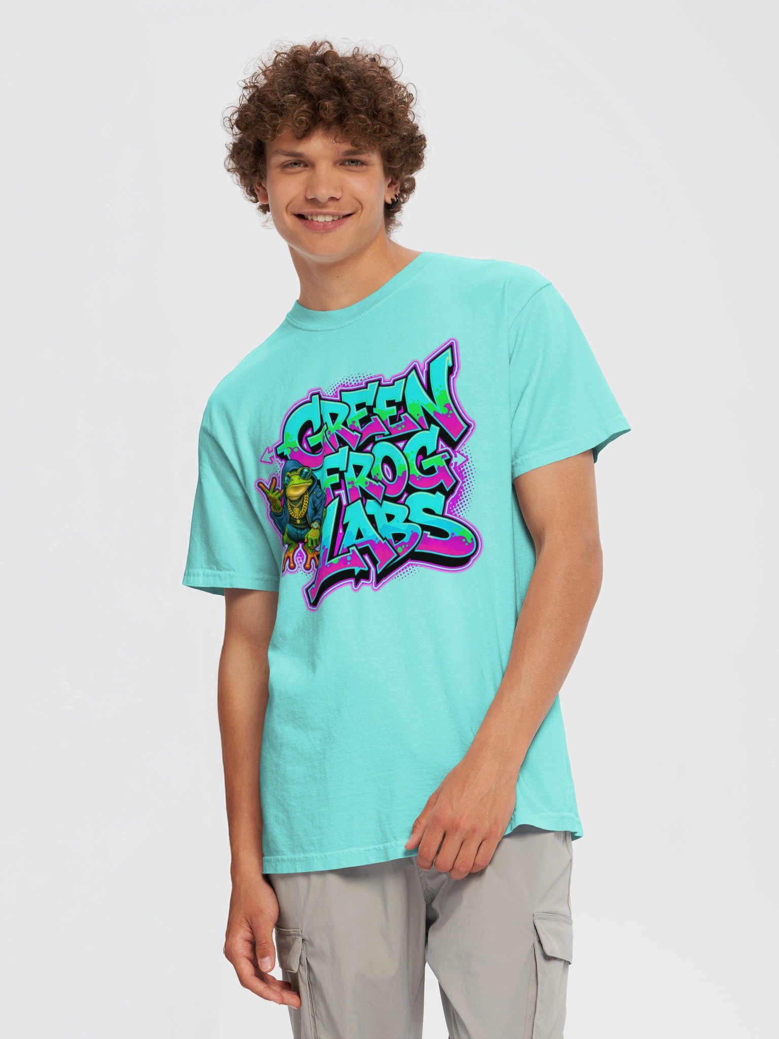 Green Frog Labs Graffiti Logo - Neon Frog Scientist Tee product image (5)