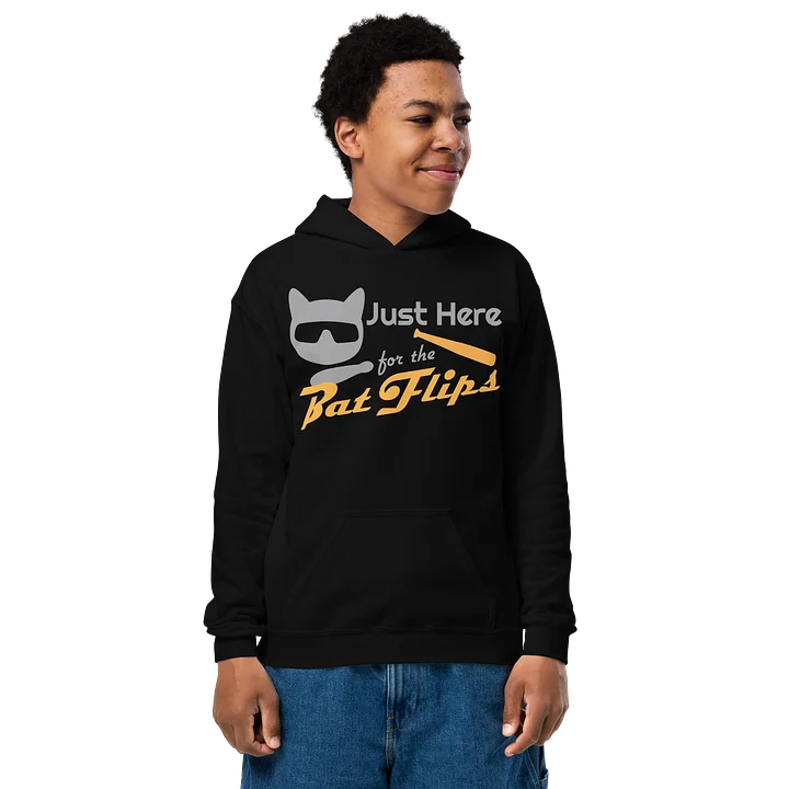 Baseball Cat (Just Here for The Bat Flips) - Unisex Youth Hoodie product image (1)