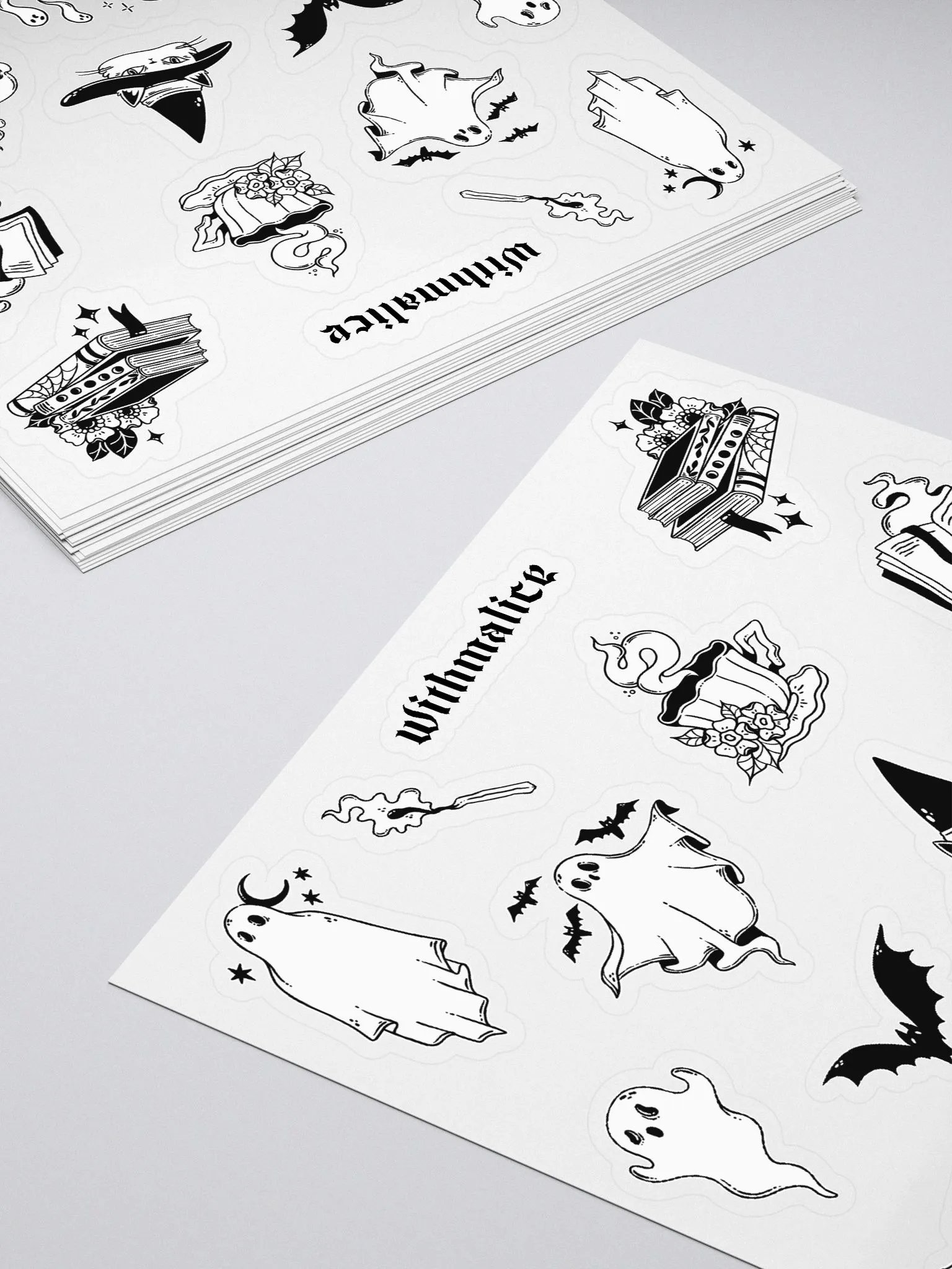 ghostly black & white stickers product image (1)