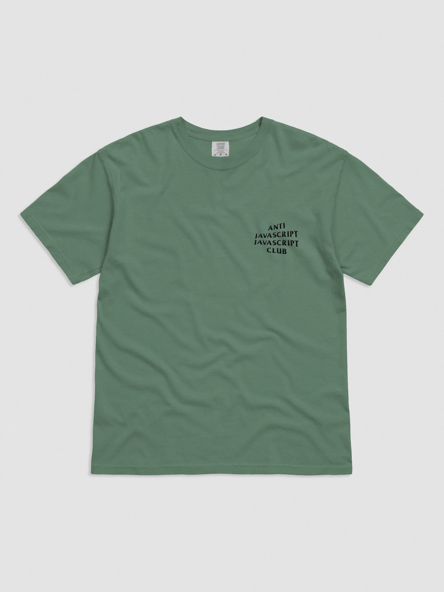 Anti JavaScript JavaScript Club Embroidered (Black Thread) Comfort Colors Tee product image (1)